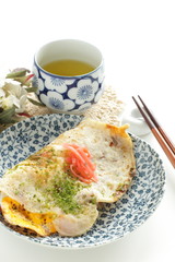 Fototapeta na wymiar Japanese regional food, squid pancake Ikayaki