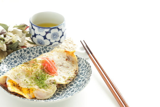 Japanese regional food, squid pancake Ikayaki