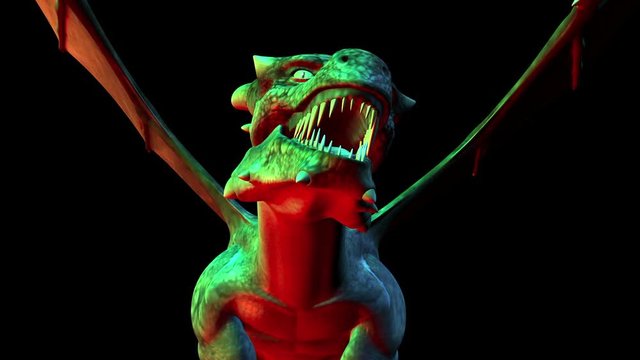 Digital 3D Animation of creepy Dragon