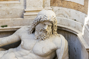 Detail of the Colossal statue restored as Oceanus: “Marforio” 1rst - 2nd century AD Marble