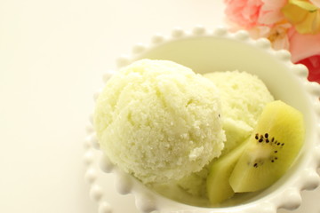 freshness kiwi fruit and ice cream