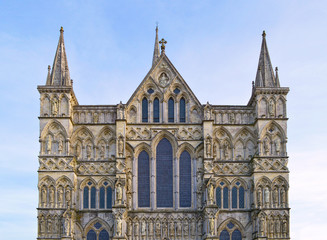 Fototapeta premium West Front of Salisbury cathedral of the Blessed Virgin Mary, Wiltshire, England