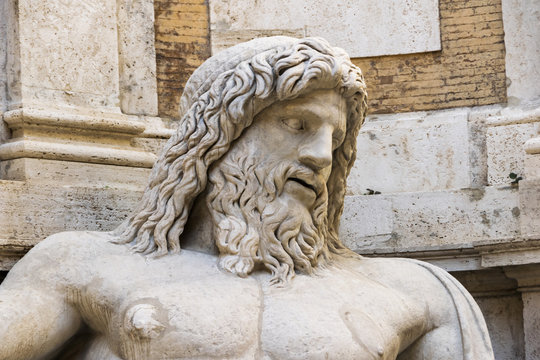 Detail of the Colossal statue restored as Oceanus: &ldquo;Marforio&rdquo; 1rst - 2nd century AD Marble
