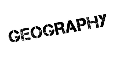 Geography rubber stamp. Grunge design with dust scratches. Effects can be easily removed for a clean, crisp look. Color is easily changed.