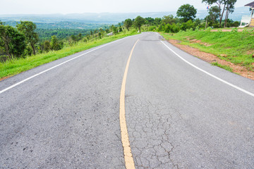 A view of a road in Phu Laen Kha National Park at Chaiyaphum, Thailand.