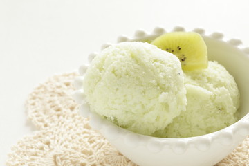 freshness kiwi fruit and ice cream