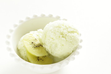 freshness kiwi fruit and ice cream