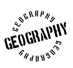 Geography rubber stamp. Grunge design with dust scratches. Effects can be easily removed for a clean, crisp look. Color is easily changed.