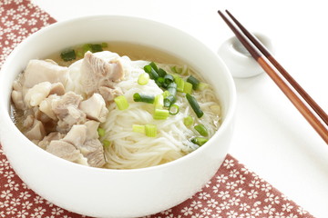 Japanese food, chicken and somen noodles for summer cuisine image