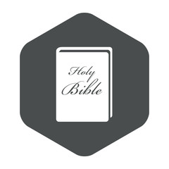 Icono plano Holy Bible en hexágono gris