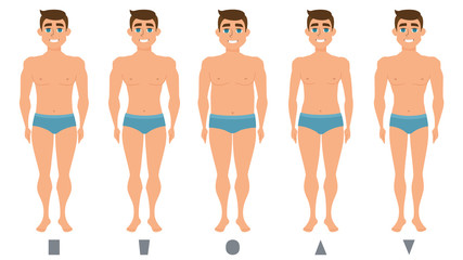 Male body figures, man standing, men shapes