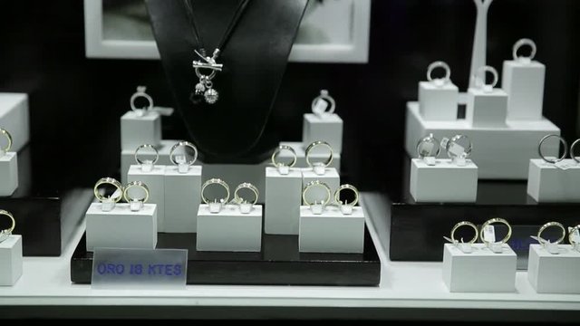 Wedding rings on cabinet