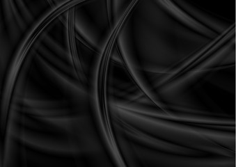 Black abstract smooth blurred waves background