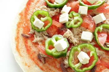 prepared pizza ready for baking