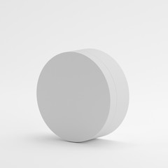 Round cosmetic container packaging box. Jar of cream mock-up on isolated white background, Ready for your design, 3D Illustration