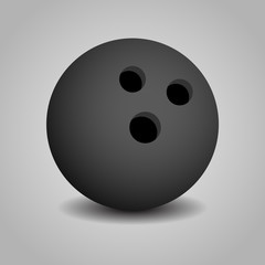 Shining Gray Bowling Ball Vector Illustration Isolated