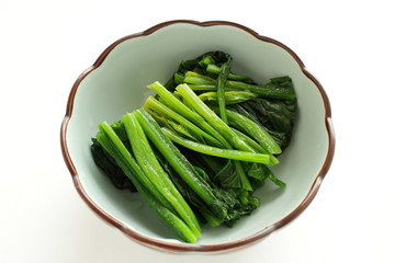 Japanese food, steamed spinach for homemade image