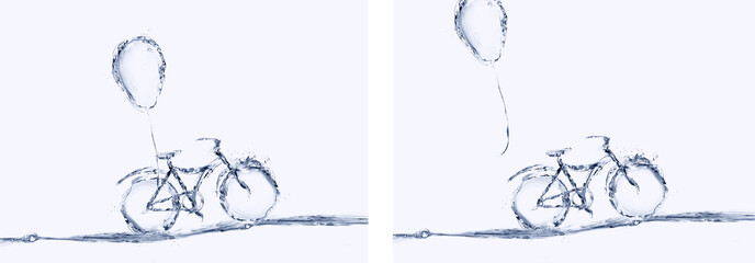 Water Bicycle and Balloon Collage