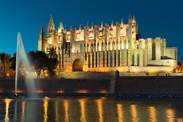 Fototapeta na wymiar Palma de Mallorca - La Seu-Illumination - 6015