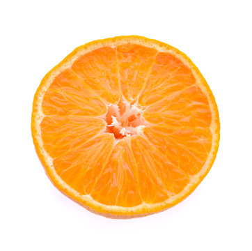 sweet ripe orange slices Isolated on white background