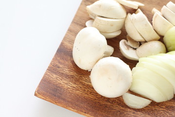 sliced onion and mushroom