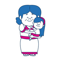 little girl and grandmother together family