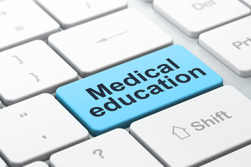 Education concept: Medical Education on computer keyboard background