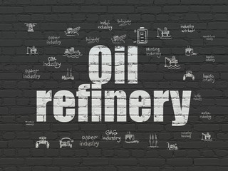 Industry concept: Oil Refinery on wall background