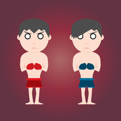 Obraz premium Red and blue Boxer