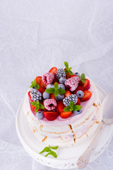 Pavlova with berry fruits