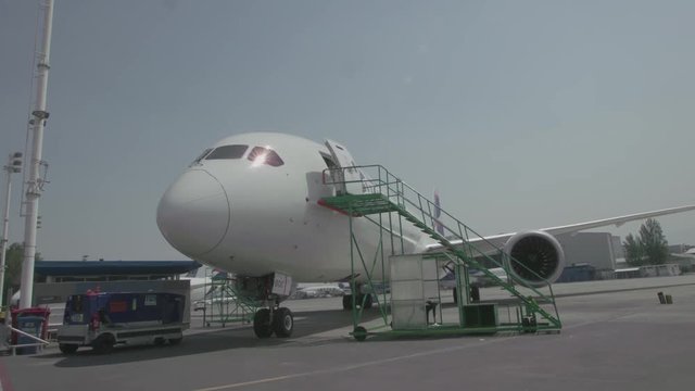 Airplane nose with staircase