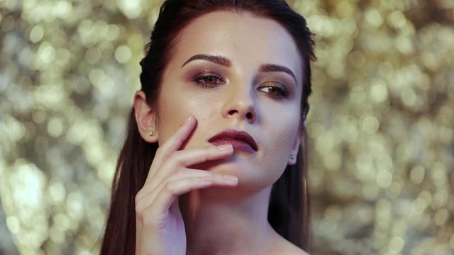 Amazing supermodel posing in studio