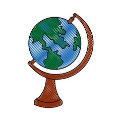 school globe map atlas study element vector illustration