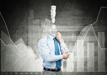 Pensive headless businessman