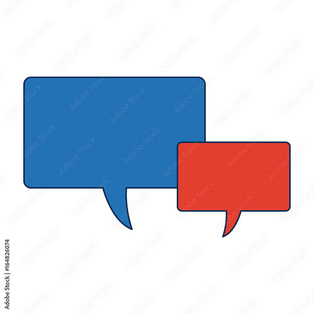 Poster speech bubbles message communication dialog vector illustration