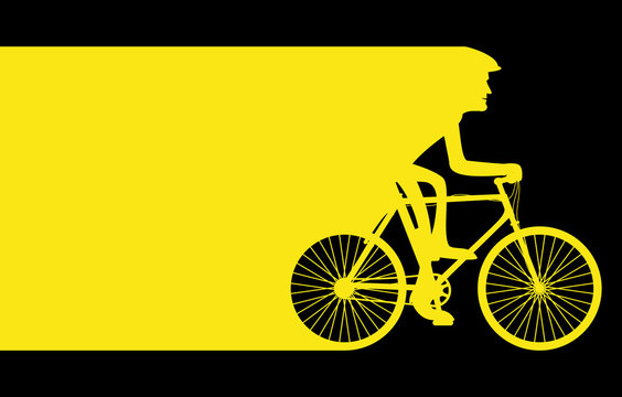 Fototapeta Cyclist and strip for your text.