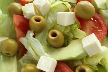 Green Olive and cheese salad