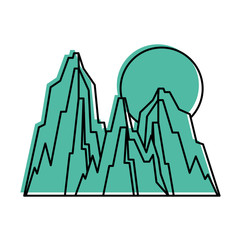 beautiful landscape with mountains vector illustration design