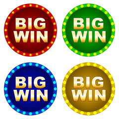 A big win. Online casino. Gambling. Gold text. For your design.