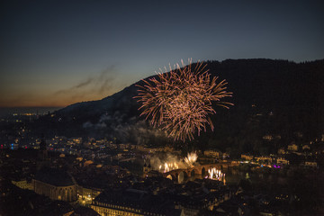 Heidelberg Feuerwerk Nacht