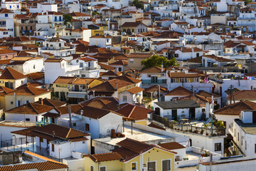 View of the old town on Skiathos island, Greece.
