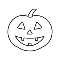 Halloween pumpkin linear icon 