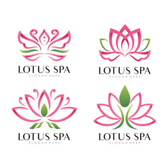 Beauty Spa, Lotus Logo Template Design Vector, Emblem, Design Concept, Creative Symbol, Icon