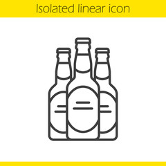 Beer bottles linear icon