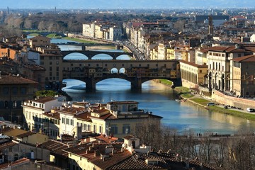 Ponte Vecchio over Arno river in Florence, Tuscany Italy