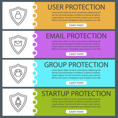 Security shields web banner templates set