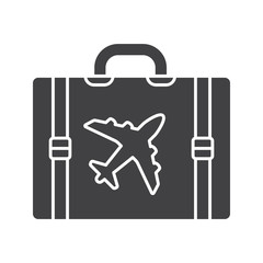 Travel luggage suitcase glyph icon