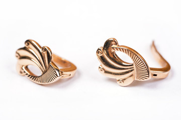 Gold earrings pair © katrin_timoff
