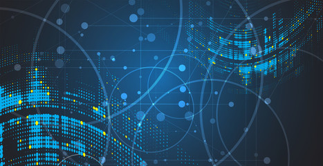 Neural network concept. Connected cells with links. High technology process. Abstract background