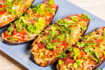 Baked eggplants with cheese